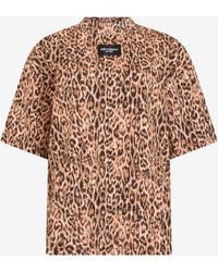 Roberto Cavalli - Leopard Skin Print T-Shirt With Logo - Lyst
