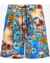 Roberto Cavalli - Swim Shorts With Hawaii Print - Lyst