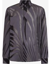 Roberto Cavalli - Shirt With Ray Devoré Print - Lyst