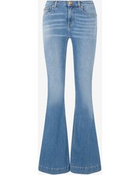 Roberto Cavalli - Flared Jeans With Mirror Snake Monogram - Lyst