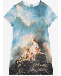 Roberto Cavalli - Vestido De Seda Con Estampado Wild Leda - Lyst