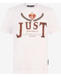 Roberto Cavalli - T-Shirt With Animal Print Logo - Lyst
