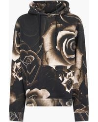 Roberto Cavalli - Rose-Print Hooded Sweatshirt - Lyst