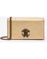 Roberto Cavalli - Mirror Snake Monogram Cracked Bag - Lyst