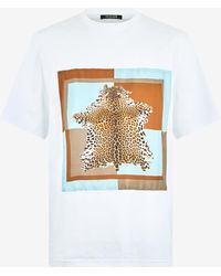 Roberto Cavalli - Camiseta De Algodón Con Estampado De Leopardo - Lyst