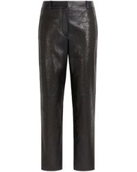 Roberto Cavalli - Floral-Pattern Cropped Leather Trousers - Lyst