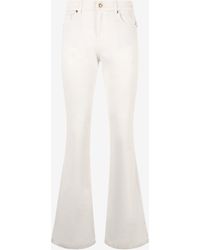 Roberto Cavalli - Flared Stretch Cotton Pants - Lyst