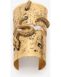 Roberto Cavalli - Bracelet Rigide En Or Vieilli Avec Serpent - Lyst