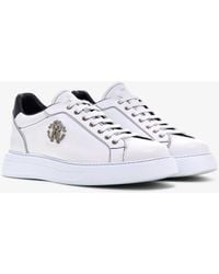 Roberto Cavalli - Leather Sneakers With Logo - Lyst
