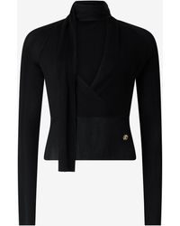 Roberto Cavalli - Wrap-Over Sweater - Lyst