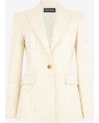 Roberto Cavalli - Veste Ivoire Avec Motif Jaguar - Lyst