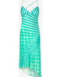 Roberto Cavalli - Asymmetric Dress With All-Over Print - Lyst