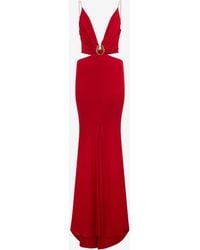 Roberto Cavalli - Long Dress With Snake Detail - Lyst