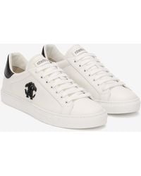 Roberto Cavalli - Leather Sneaker With Monogram Rc - Lyst