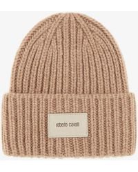 Roberto Cavalli - Ribbed Alpaca Blend Beanie With Logo - Lyst