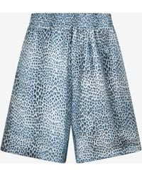Roberto Cavalli - Baby Jaguar Print Fabric Shorts - Lyst