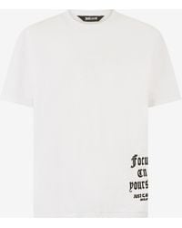 Roberto Cavalli - T-Shirt With Mirrored Jaguar And Jc Monogram - Lyst