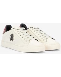 Roberto Cavalli - Ivory Leather Low Top Sneakers - Lyst