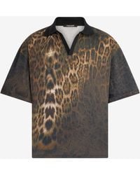 Roberto Cavalli - Jaguar Print Polo Shirt - Lyst