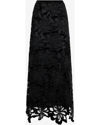 Roberto Cavalli - Long Floral Lace Skirt - Lyst
