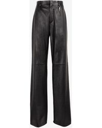 Roberto Cavalli - Tiger Tooth Wide-leg Leather Trousers - Lyst