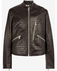 Roberto Cavalli - Snakeskin-effect Leather Jacket - Lyst