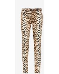 Roberto Cavalli - Leopard-print Skinny Jeans - Lyst