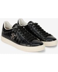 Roberto Cavalli - Sneaker Aus Leder Mit Krokoprägung - Lyst