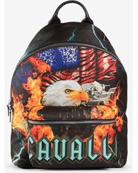 Roberto Cavalli - Abstract-print Leather Backpack - Lyst