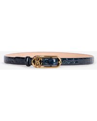 Roberto Cavalli - Belt With Crocodile Print And Glitter - Lyst