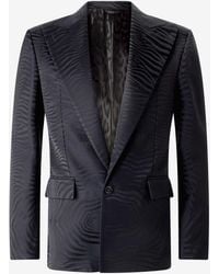 Roberto Cavalli - Blazer With Solid-Color Tiger Skin Design - Lyst