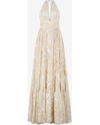 Roberto Cavalli - Long Dress With Ornamental Motif - Lyst