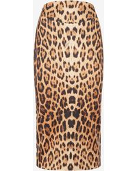 Roberto Cavalli - Pencil Skirt With Jaguar Skin Print - Lyst