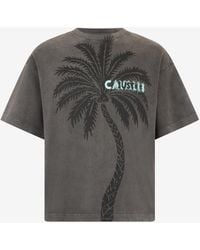 Roberto Cavalli - T-Shirt With Tiger Palm Graphic - Lyst