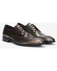 Roberto Cavalli - Lace-Up Leather Loafers With Python Effect - Lyst
