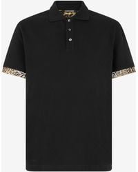 Roberto Cavalli - Polo With Jaguar Skin Details - Lyst