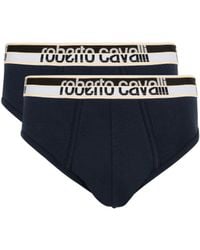 Roberto Cavalli - Two-Pack Cotton Briefs With Logo Waistband - Lyst