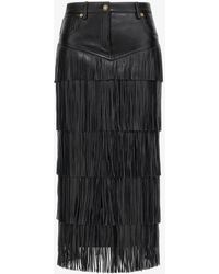 Roberto Cavalli - Fringe Midi Skirt - Lyst