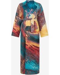 Roberto Cavalli - Itaca Print Coat With Belt - Lyst