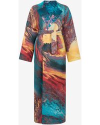 Roberto Cavalli - Mantel Mit Itaca-Print Und Gürtel - Lyst