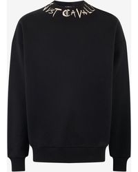 Roberto Cavalli - Schwarzer Pullover Mit Logo - Lyst