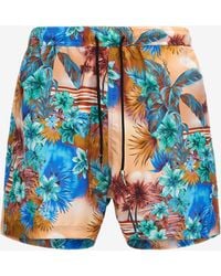 Roberto Cavalli - Hawaii Print Swim Trunks - Lyst