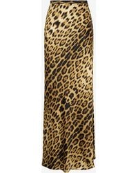 Roberto Cavalli - Silk Skirt With Jaguar Skin Print - Lyst