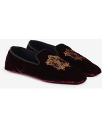Roberto Cavalli Mirror Snake Crest-embroide Slippers - Red