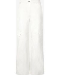 Roberto Cavalli - Stretch Cotton Pants With Python Print - Lyst