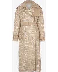 Roberto Cavalli - Trench Grid Con Cinturón - Lyst