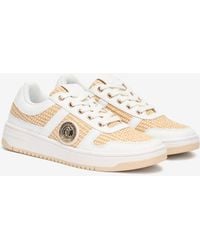 Roberto Cavalli - Braided Rafia-Effect Sneakers - Lyst