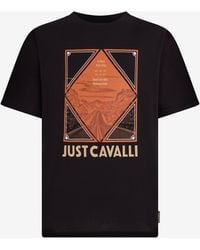 Roberto Cavalli - T-Shirt With Graphic And Logo - Lyst