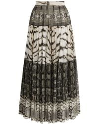 Roberto Cavalli - Gonna Con Stampe Reptilia E La Tigresse - Lyst