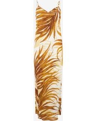 Roberto Cavalli - Golden Palm Print Dress - Lyst